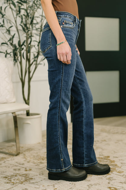 Judy Blue • Casey • Mid Rise Bootcut with Cell Phone Back Pocket & Hem Slit