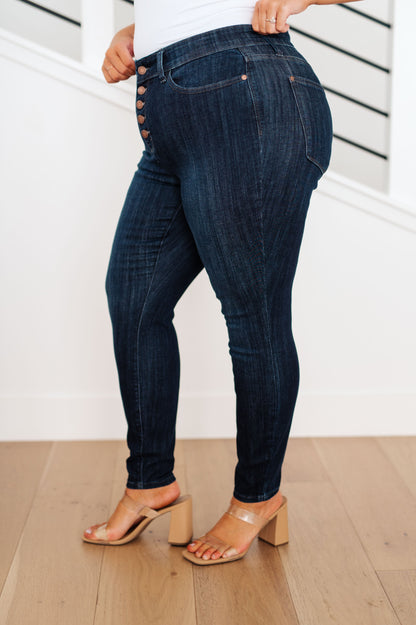 Judy Blue • Celecia High Waist Hand Sanded Resin Skinny Jeans