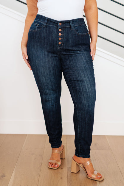 Judy Blue • Celecia High Waist Hand Sanded Resin Skinny Jeans