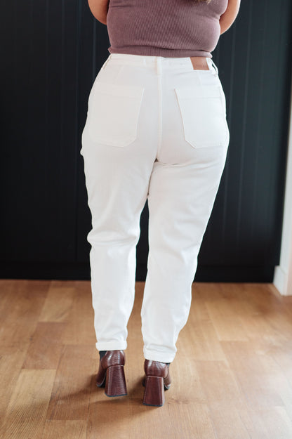 Judy Blue • Charlene High Rise Jogger in Ecru