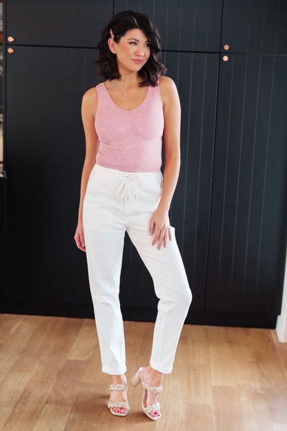 Judy Blue • Charlene High Rise Jogger in Ecru