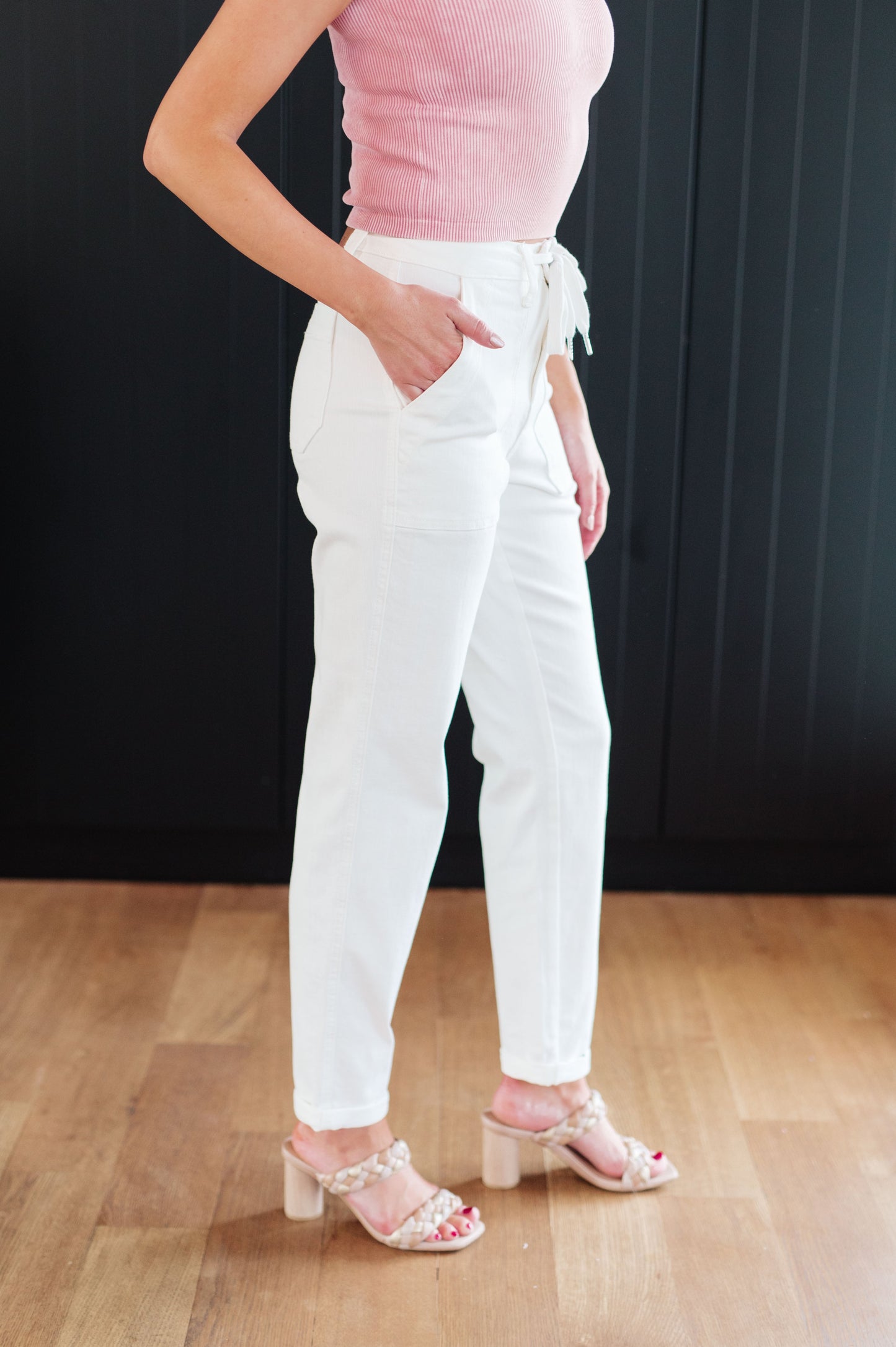 Judy Blue • Charlene High Rise Jogger in Ecru