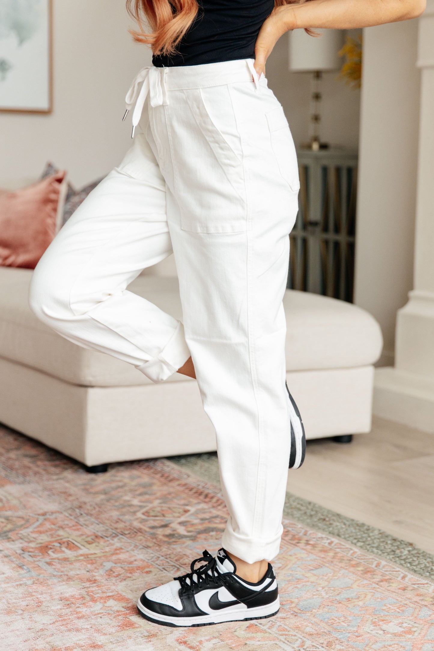 Judy Blue • Charlene High Rise Jogger in Ecru