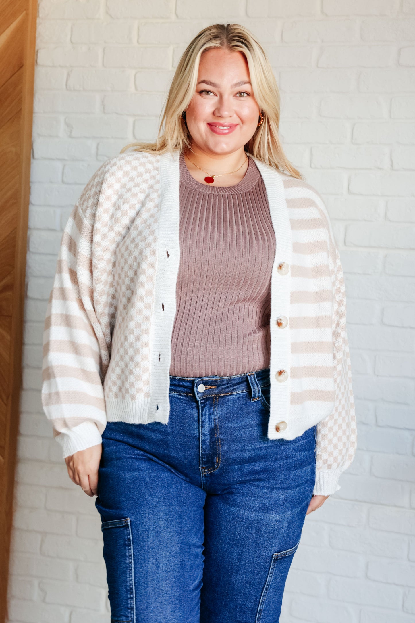 BiBi • Check That Line Cardigan
