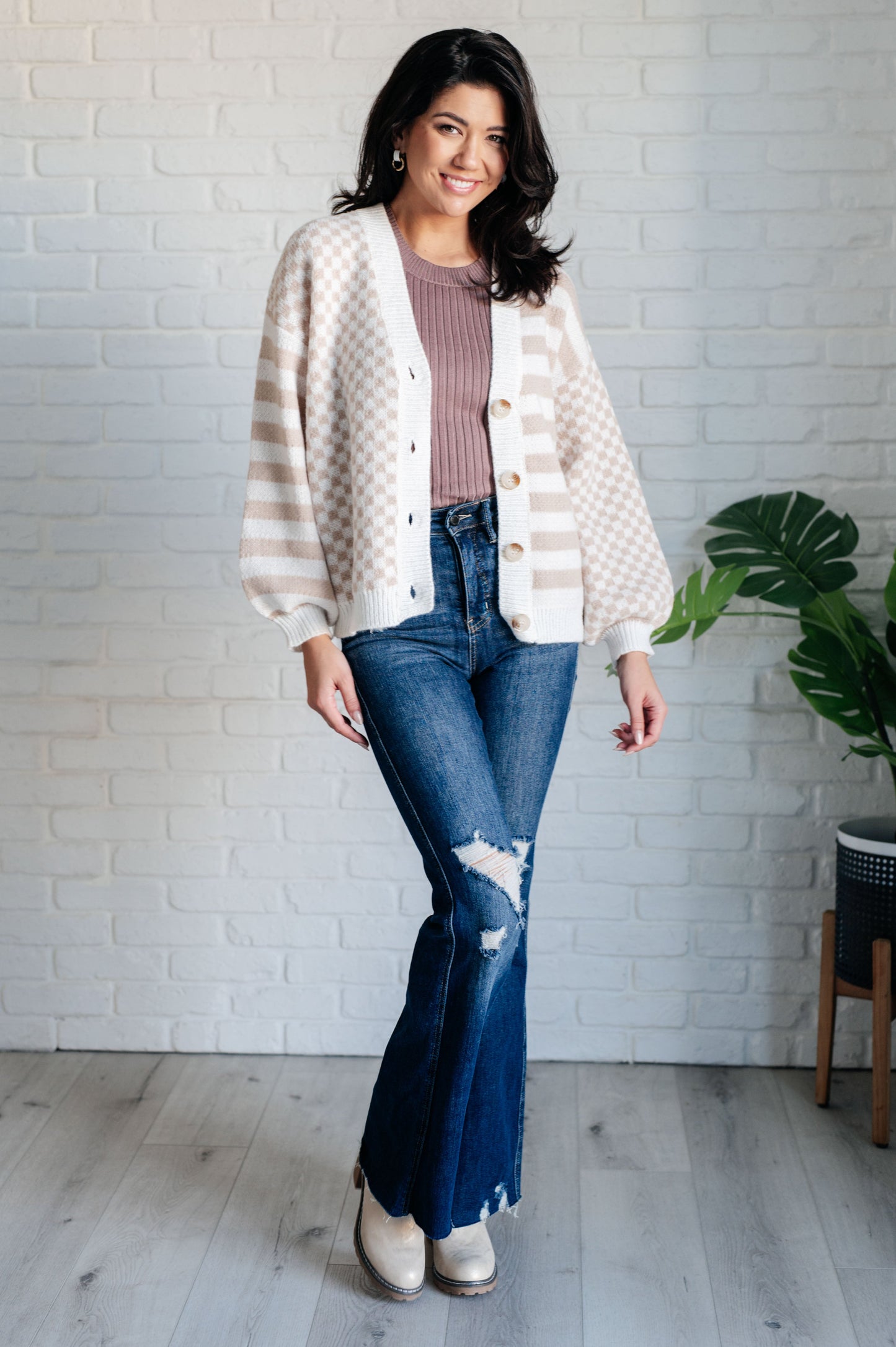 BiBi • Check That Line Cardigan
