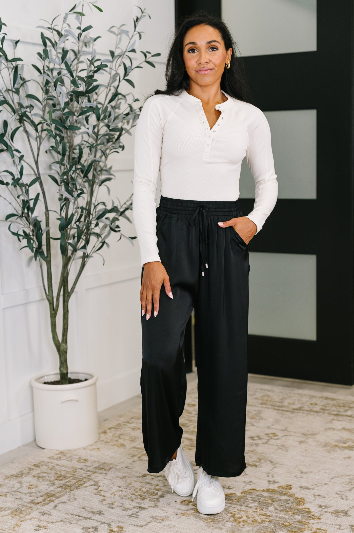 Jodifl • City Ease Wide Leg Bottoms in Black