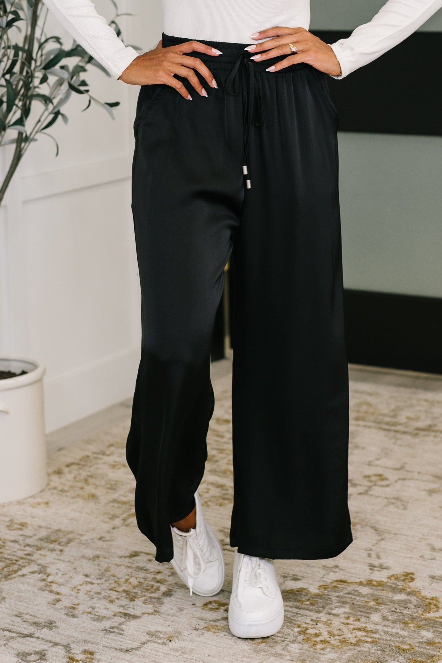 Jodifl • City Ease Wide Leg Bottoms in Black