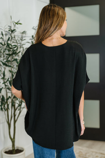 Zenana • Coastal Ease V-Neck Top in Black