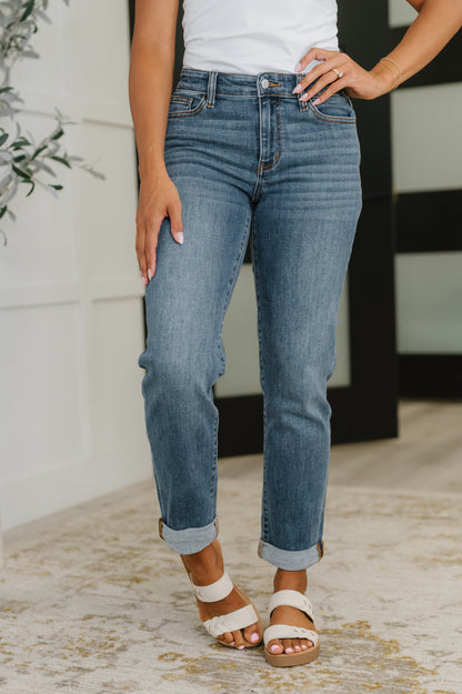 Judy Blue • Colette • Mid Rise Boyfriend Classic Cuffed