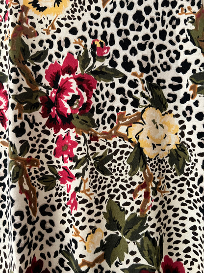 LuLaRoe Carly • High Low Hemline Swing Dress • Leopard and Floral Print