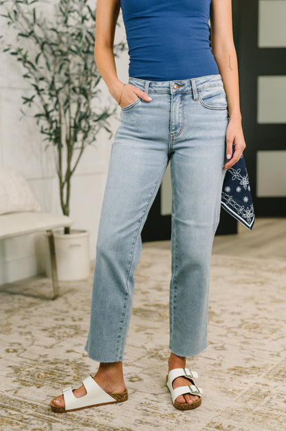 Judy Blue • Dawn Mid Rise Ankle Straight with Bandana Loop