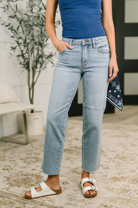 Judy Blue • Dawn Mid Rise Ankle Straight with Bandana Loop