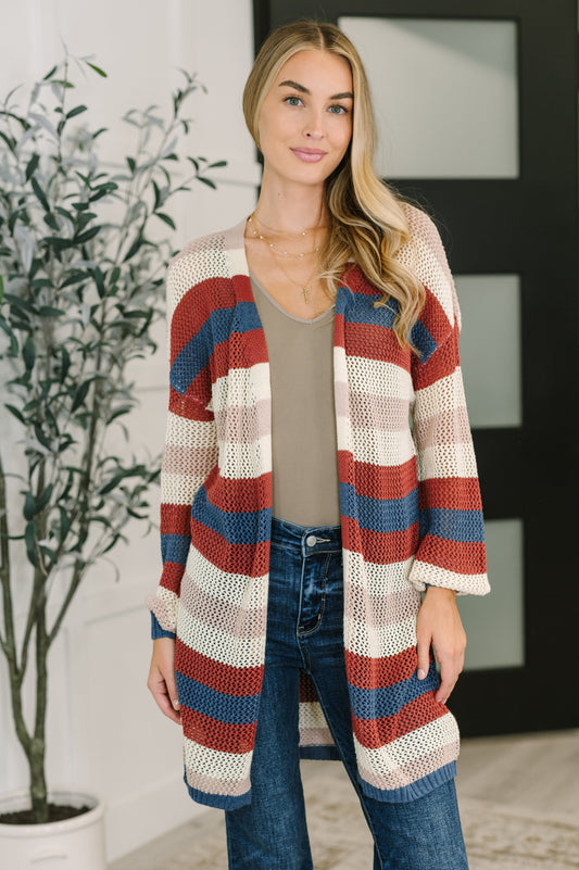 Definitely Dapper • Striped Knit Cardigan