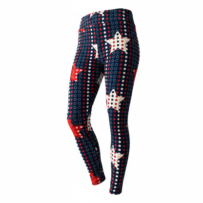 LuLaRoe Buttery Soft Leggings • Red White and Blue Stars