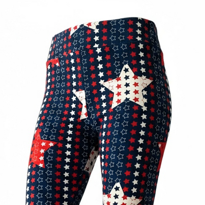 LuLaRoe Buttery Soft Leggings • Red White and Blue Stars