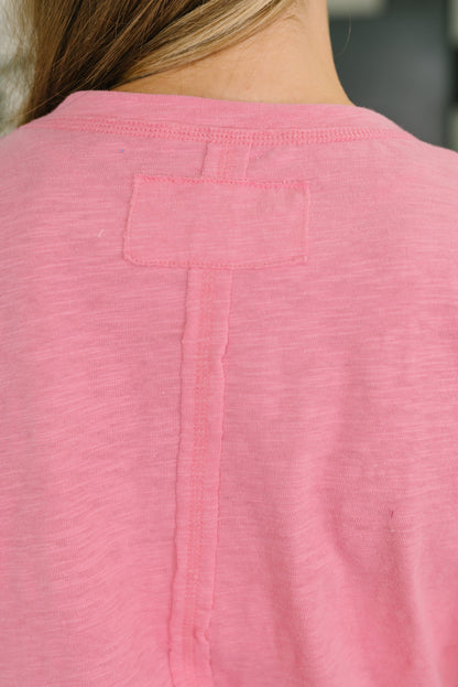 Zenana • 100% Cotton  • Effortless Edit Boxy Tee in Candy Pink