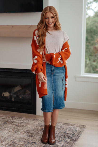 Jodifl • Enough Anyways • Floral Cardigan in Burnt Orange