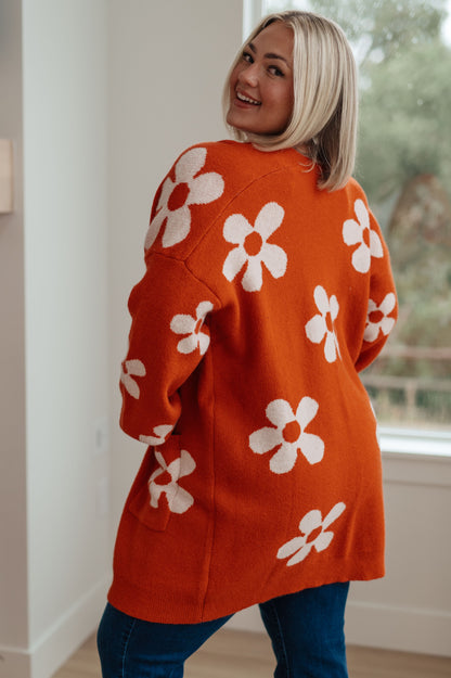 Jodifl • Enough Anyways • Floral Cardigan in Burnt Orange