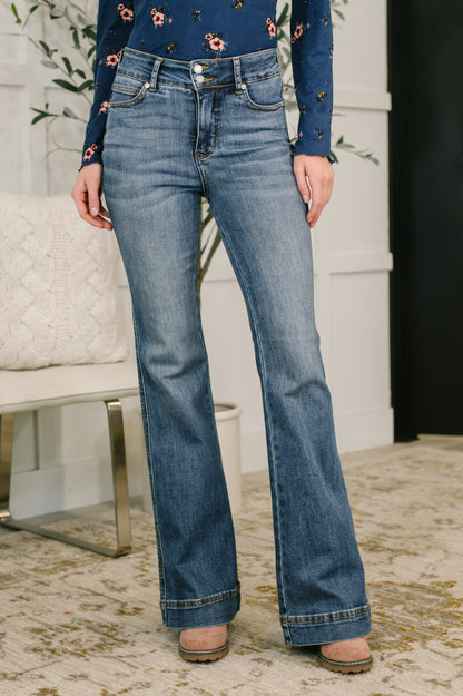 Judy Blue • Eva • High Waist Flare Tummy Control Double Button Waistband