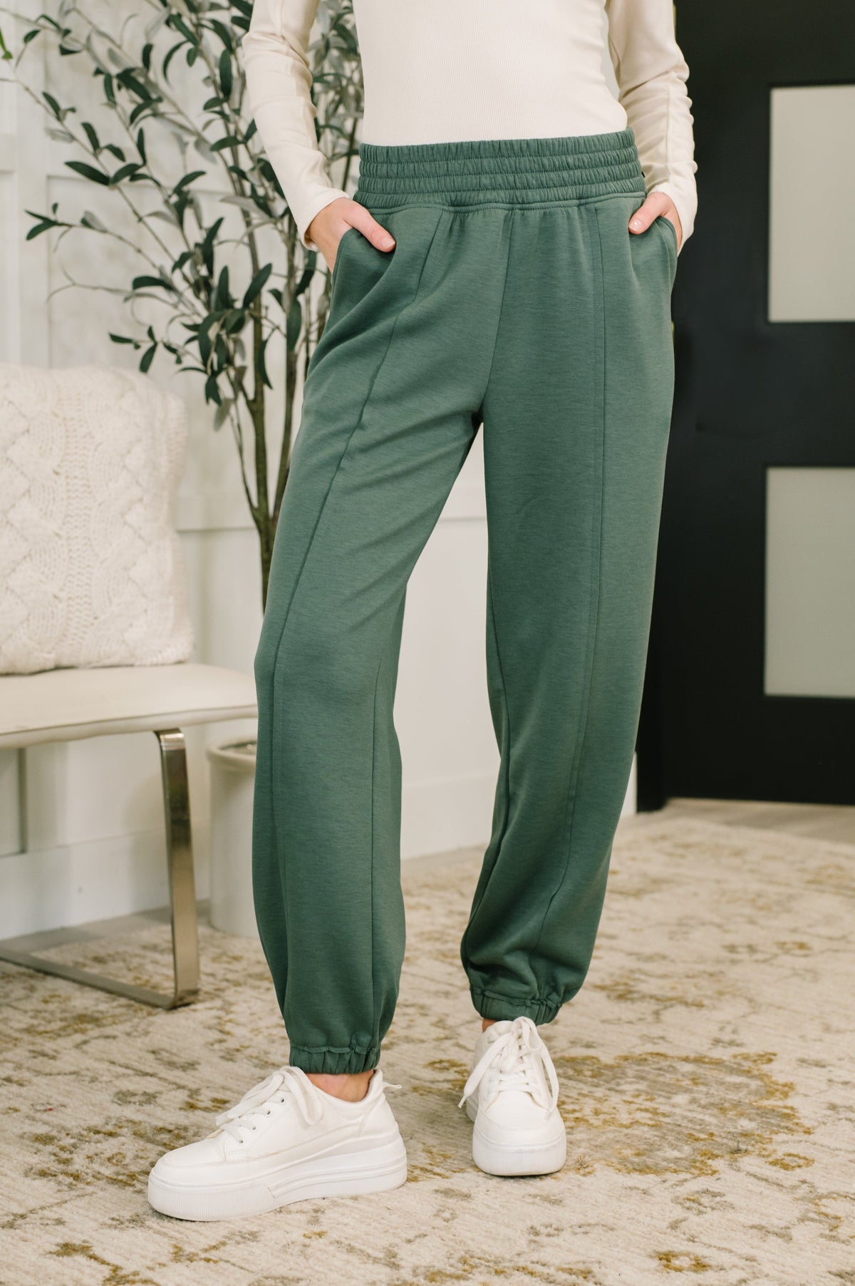 Zenana • Every Second, Every Hour Jogger Bottoms in Dark Forest