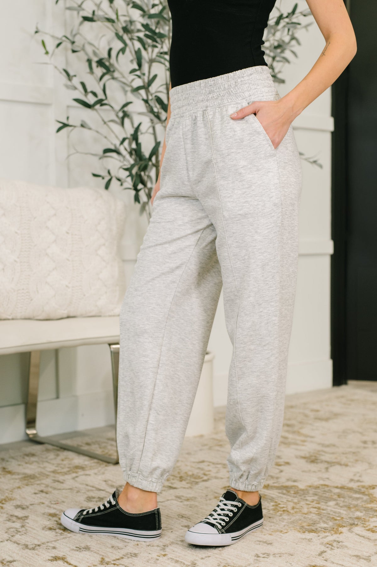 Zenana • Every Second, Every Hour Jogger Bottoms in Heather Grey