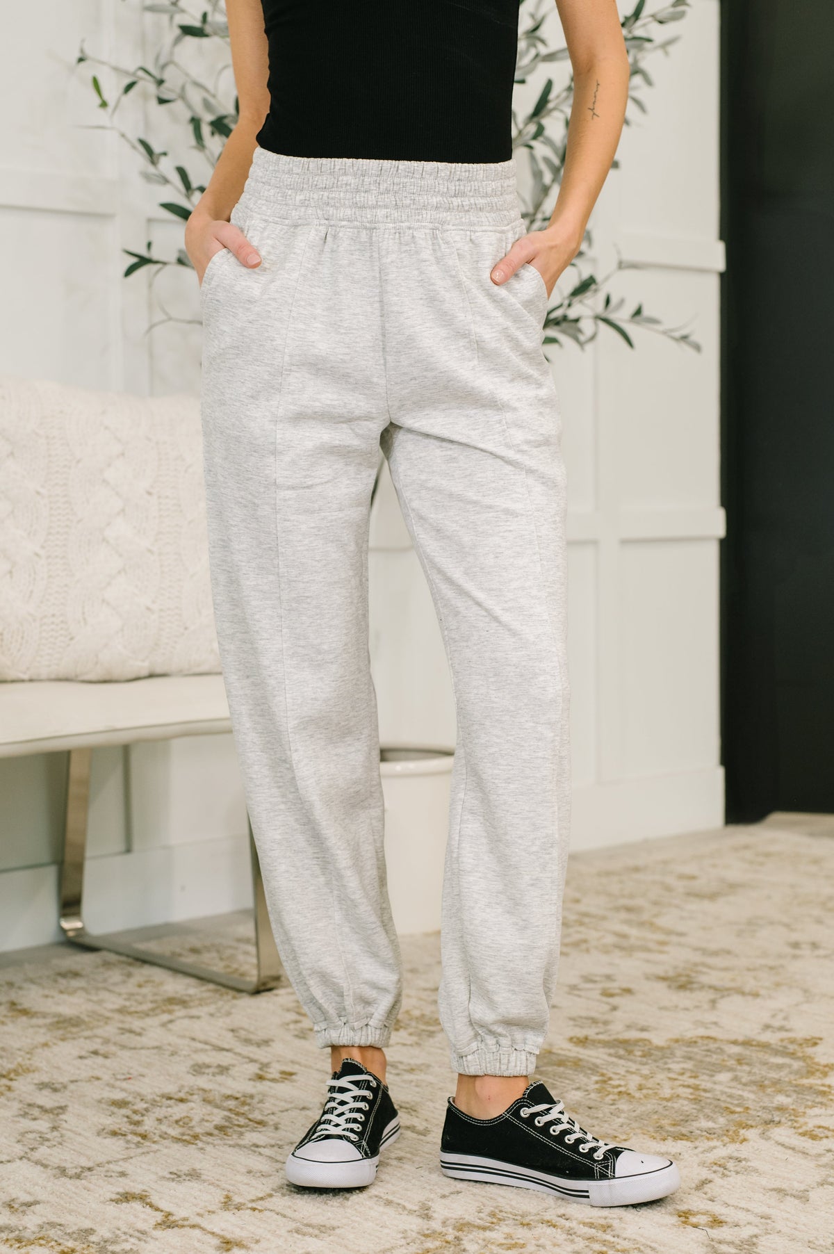 Zenana • Every Second, Every Hour Jogger Bottoms in Heather Grey