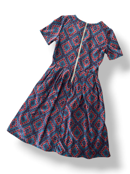 LuLaRoe • Amelia Fit-and-Flare Dress • Rare • Jacquard Fabric • Geometric Diamond Print