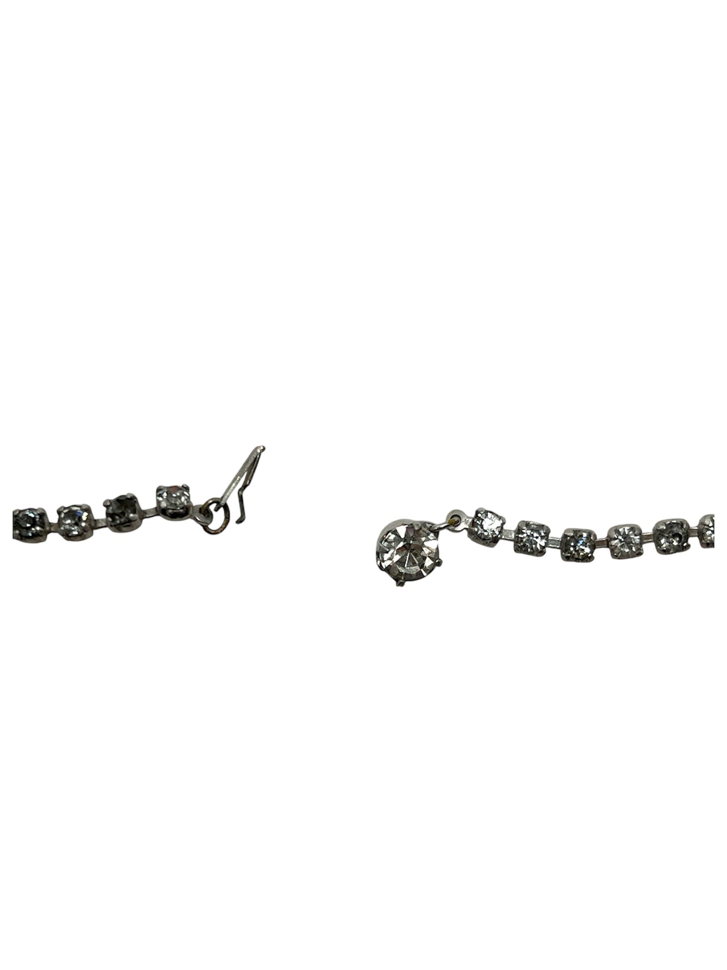 Vintage • Silver • Clear Rhinestone Crystals • Tennis Necklace