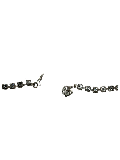 Vintage • Silver • Clear Rhinestone Crystals • Tennis Necklace