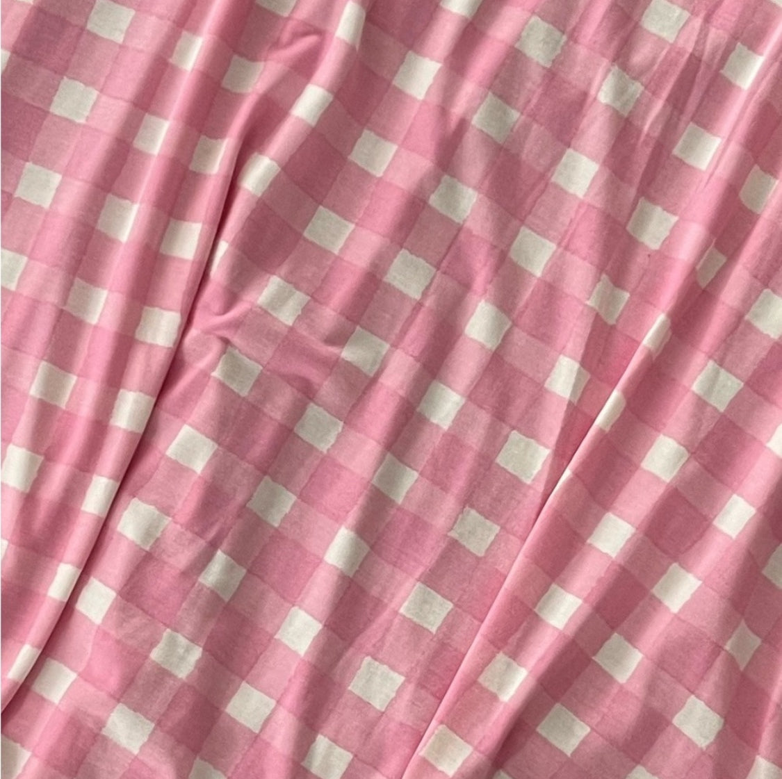 LuLaRoe Carly • High Low Hemline Swing Dress • Checkered • Pink and White