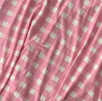 LuLaRoe Carly • High Low Hemline Swing Dress • Checkered • Pink and White