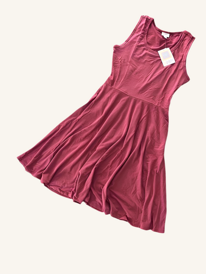 LuLaRoe Nicki • A-Line • Sleeveless • Fit and Flare Dress • Solid Red Violet Purple