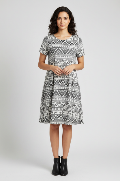 Jessie Swing Dress • Scoop Neckline • Hidden Side Seam Pockets