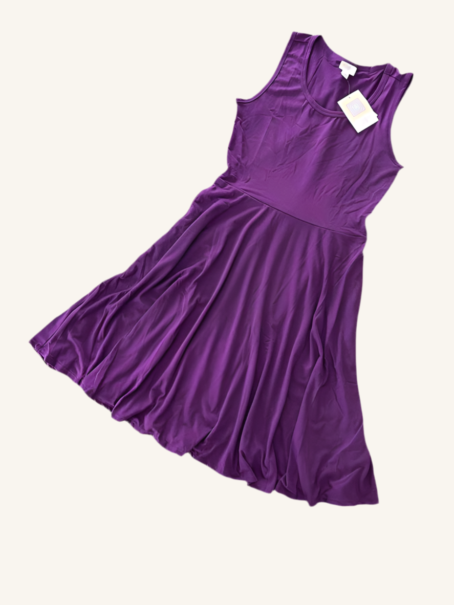LuLaRoe Nicki • A-Line • Sleeveless • Fit and Flare Dress • Solid Purple