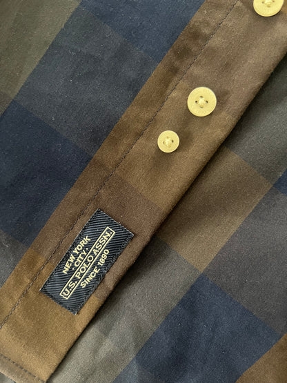 U.S. Polo Assn. Navy and Brown Plaid Shirt