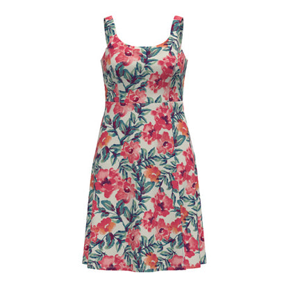 LuLaRoe Navy Cross Back Dress with Side Seam Pockets • Cream Pink Watercolor Floral