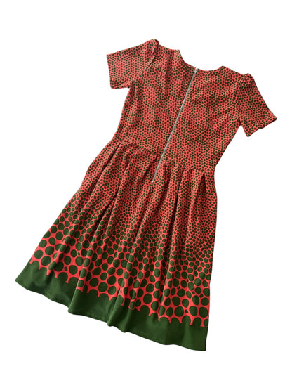 LuLaRoe • Amelia Fit-and-Flare Dress • Rare Print • Vintage • Dipped Orange Green Animal Print