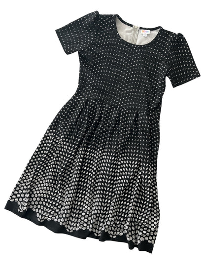 NWOT • LuLaRoe • Amelia Fit-and-Flare Dress • Vintage • Black and White Dipped
