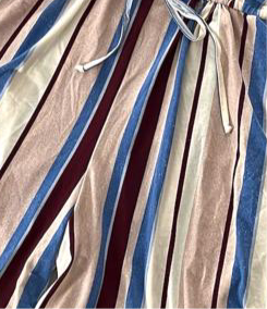 LuLaRoe Xanthe • Bell Sleeved • V-Neck Romper • Cream Mauve Blue Vertical Stripe