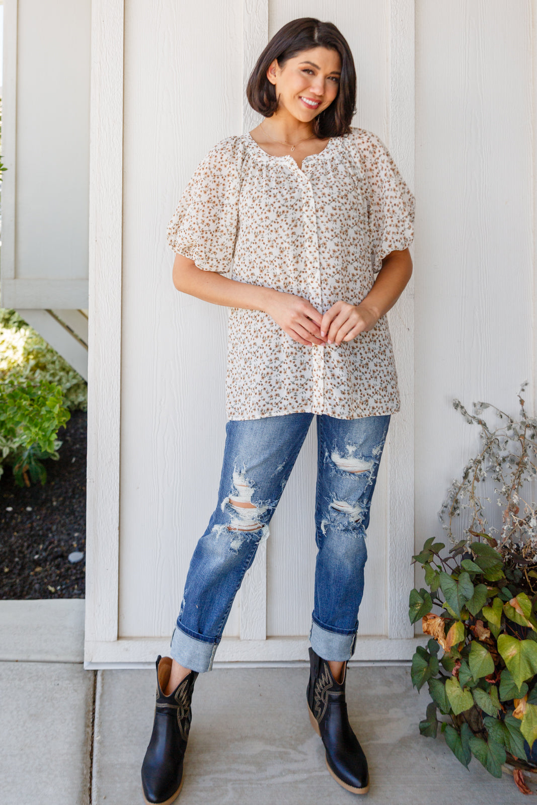 BiBi • Fancy Me Floral Button Down