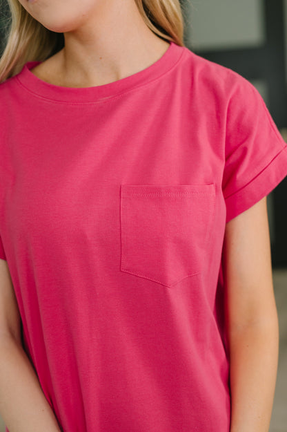 Zenana • Fix You Right Up Short Sleeve Midi Dress in Hot Pink
