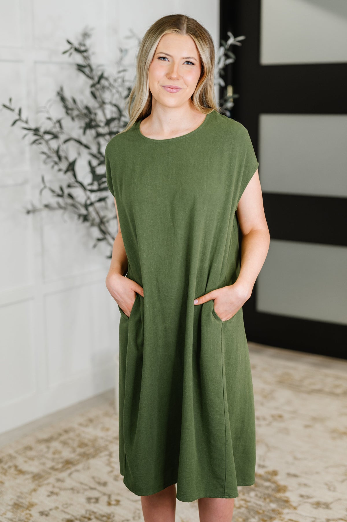 HYFVE • Flatter Me Later Relaxed Dress in Moss
