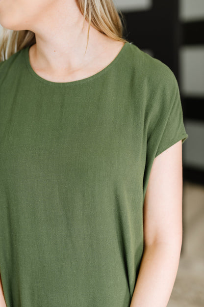 HYFVE • Flatter Me Later Relaxed Dress in Moss
