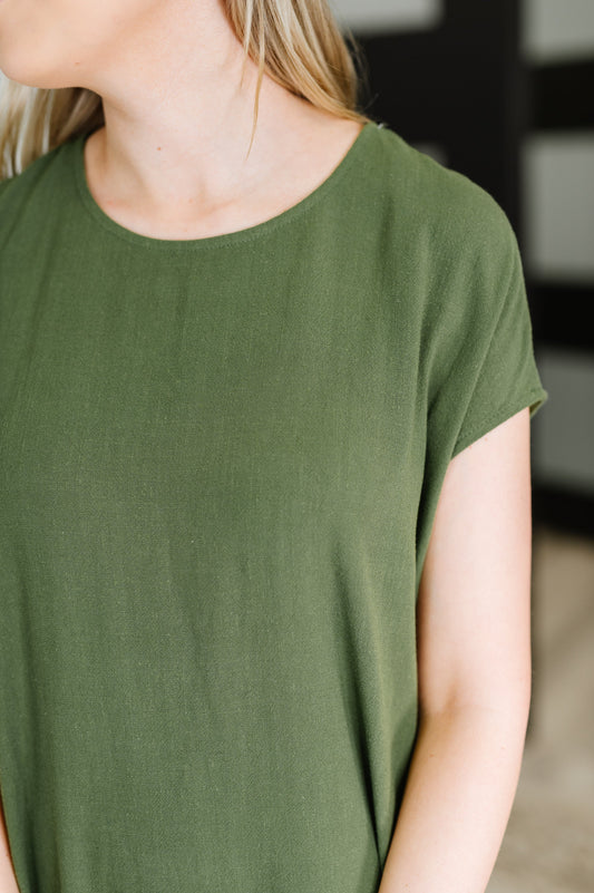 HYFVE • Flatter Me Later Relaxed Dress in Moss
