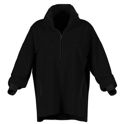 LuLaRoe Nancy Half Zip Pullover with Side Pockets • Solid Black