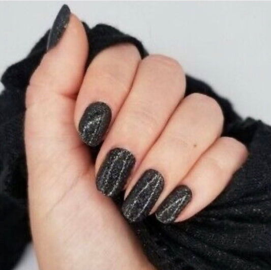 Star Fall • Color Street •  Carbon Black Shade with Silver Cosmic Flakes