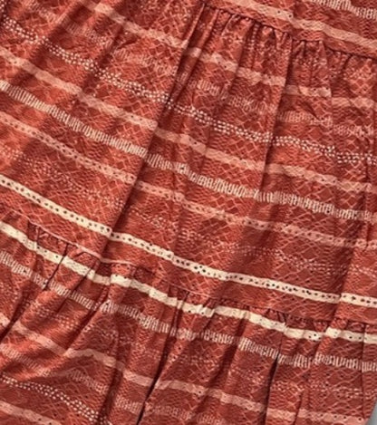 LuLaRoe Poppy Maxi Skirt • Vintage Boho Vibes • Burnt and Orange Cream