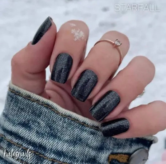 Star Fall • Color Street •  Carbon Black Shade with Silver Cosmic Flakes