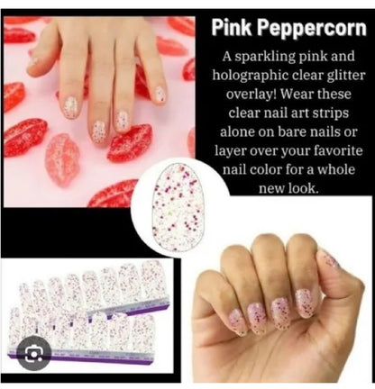 Pink Peppercorn • Color Street • Sparkling Pink and Holographic Glitter Overlay