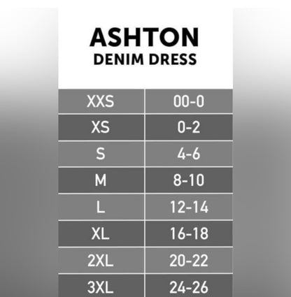 Ashton Denim Dress - Black Acid Wash Denim